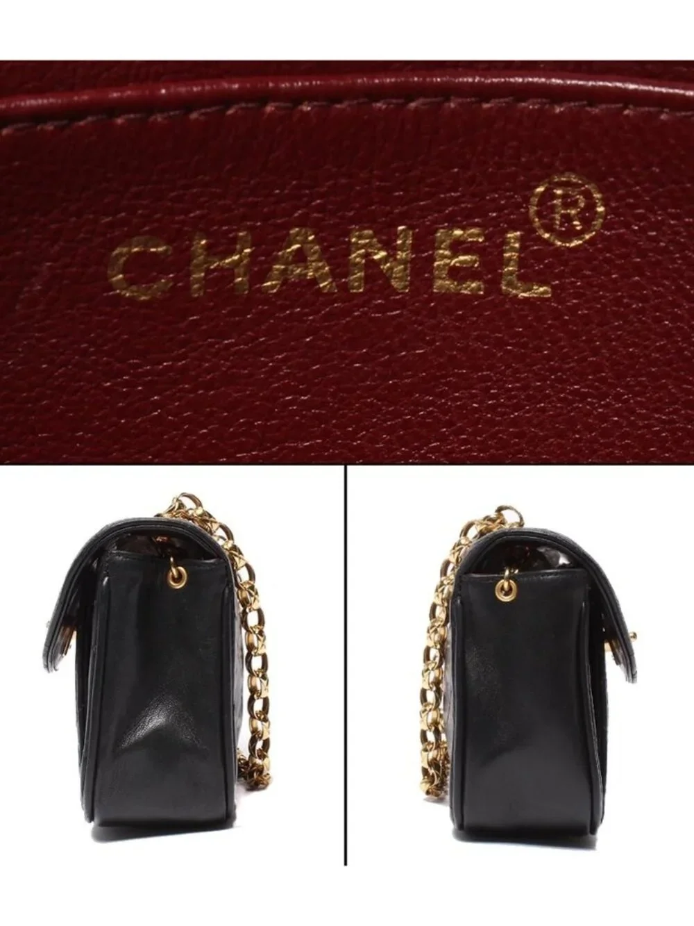 Chanel Chain Shoulder Bag Mini Quilted Gold Lambskin - Picture 4 of 10